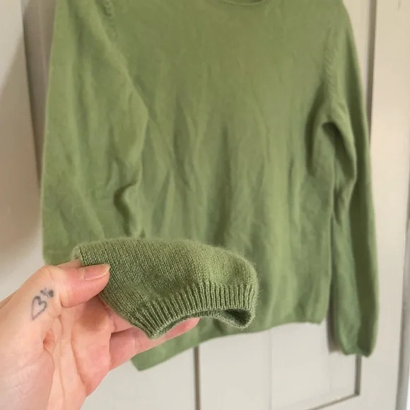 Charter Club 2 Ply 100% Cashmere Women's Green Sweater Shirt Soft Comfy Summer - Picture 14 of 14